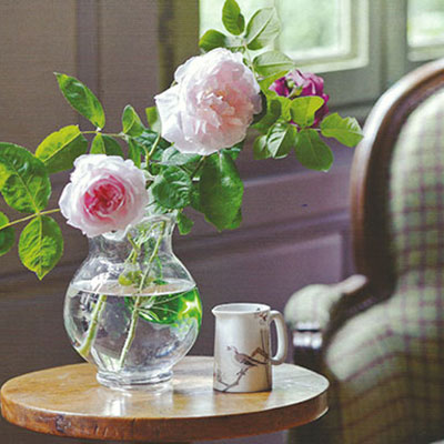 Flowers on side table